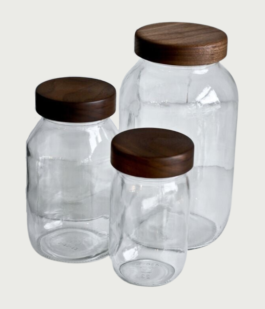 Storage Jars with Walnut Lids images